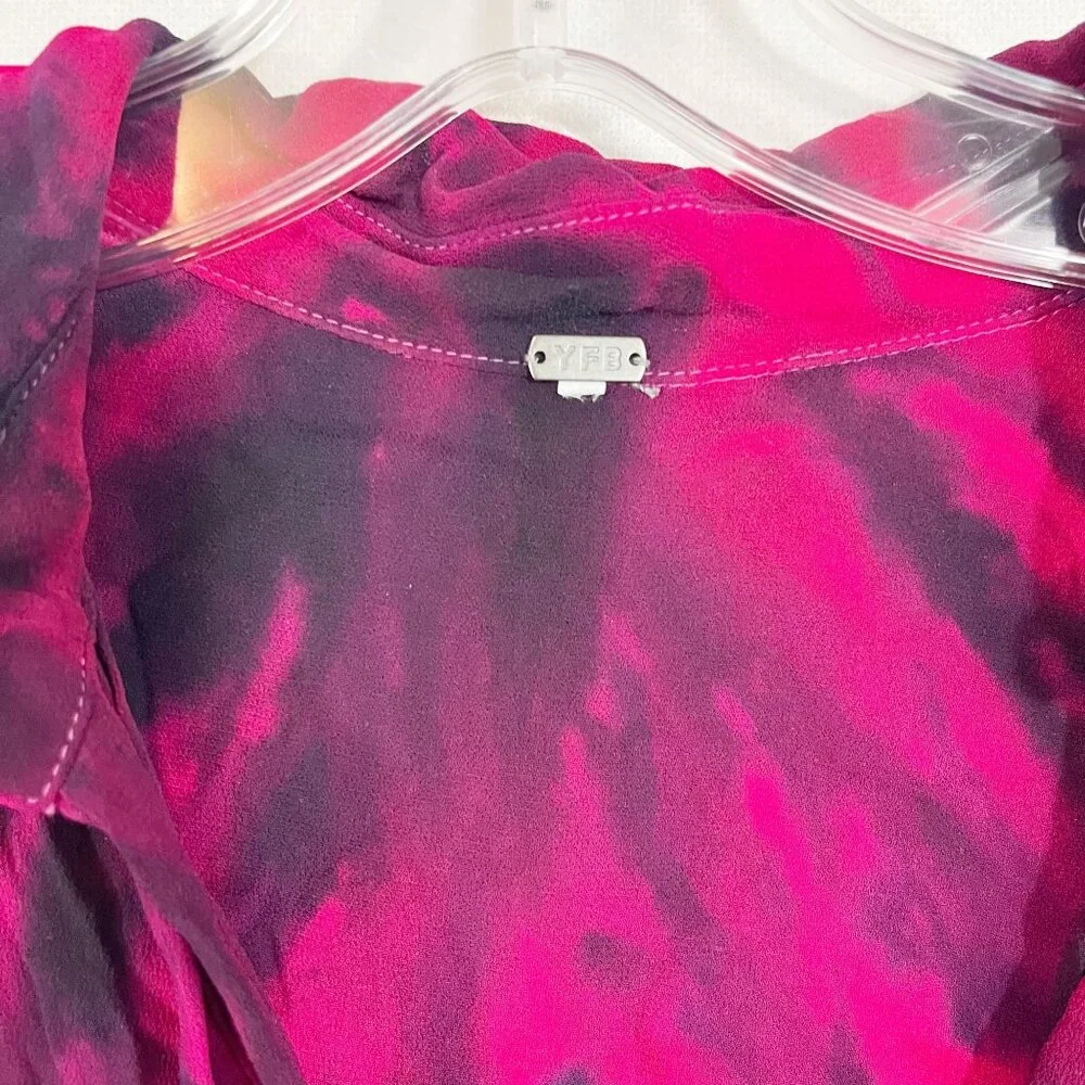 Young Fabulous &‎ Broke Susan Tie Dye Long Sleeve Blouse Artsy Boho - Size XS - Picture 3 of 6